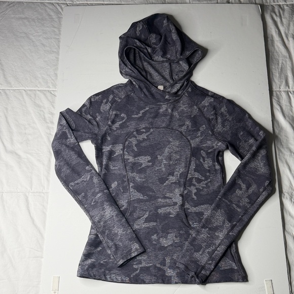 lululemon athletica Tops - Lululemon Pullover with Hood 1/2 Zip Camo Size 4